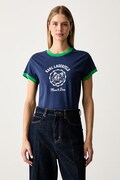 Karl Lagerfeld T-shirt damski bawełniany granatowy B4W17083