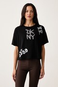 DKNY T-shirt damski bawełniany czarny DP6T1846
