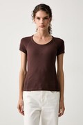 Max&Co. T-shirt damski z bawełną STRANO brązowy 2626946041200
