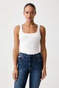 Calvin Klein Jeans top damski bawełniany z elastanem biały LV047A804G