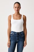 Calvin Klein Jeans top damski bawełniany z elastanem biały LV047A804G