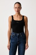 Calvin Klein Jeans top damski bawełniany z elastanem czarny LV047A804G