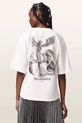 AllSaints T-shirt oversize damski bawełniany SERAPH AMELIE SS biały W047JF