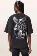 AllSaints T-shirt oversize damski bawełniany SERAPH AMELIE SS czarny W047JF