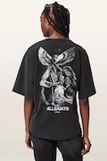 AllSaints T-shirt oversize damski bawełniany SERAPH AMELIE SS czarny W047JF