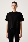 HUGO T-shirt damski bawełniany Duslant czarny 50570677