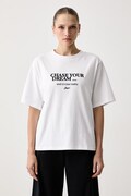 BOSS Orange T-shirt damski bawełniany C_Eregular_9 beżowy 50571491