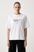 BOSS Orange T-shirt damski bawełniany C_Eregular_9 beżowy 50571491