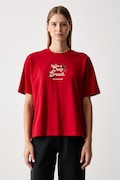 Napapijri T-shirt damski bawełniany Aral czerwony NP0A8A6NR1F1