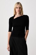 MM6 Maison Margiela T-shirt damski z dodatkiem wełny czarny S52NC0361-M20122
