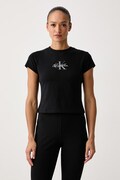 Calvin Klein Jeans tričko dámske bavlnené s elastanom čierne LV047H843G