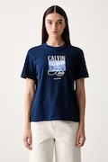 Calvin Klein Jeans T-shirt damski bawełniany granatowy LV047H804G