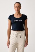 Calvin Klein Jeans T-shirt damski bawełniany z elastanem granatowy LV047H829G