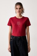 Armani Exchange tricou pentru femei din bumbac roșu XW002970 AF10356