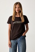 Armani Exchange T-shirt damski bawełniany brązowy XW002957 AF10356