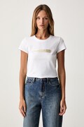 Armani Exchange T-shirt damski bawełniany z elastanem biały XW002811 AF16294