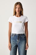 Armani Exchange T-shirt damski bawełniany z elastanem biały XW002811 AF16294