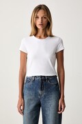 Armani Exchange T-shirt basic damski bawełniany z elastanem biały XW002743 AF23955