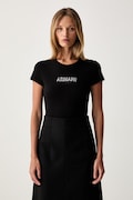 Armani Exchange T-shirt damski bawełniany czarny XW002550 AF10356