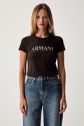 Armani Exchange tričko dámske bavlnené s elastanom hnedé XW002547 AF23955
