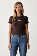 Levi's T-shirt damski bawełniany z elastanem GR ESSENTIAL BABY brązowy 008CH-0009