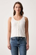 Levi's top damski z bawełną DRY GOODS POINTELLE LACE TANK beżowy 0086L