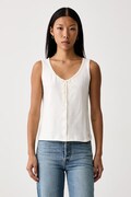 Levi's top damski z bawełną DRY GOODS POINTELLE LACE TANK beżowy 0086L