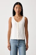 Levi's top damski z bawełną DRY GOODS POINTELLE LACE TANK beżowy 0086L