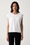Levi's τοπ γυναικείο βαμβακερό PLEATED MUSCLE TANK λευκό 0085U