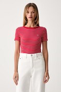 Levi's tričko dámske bavlnené s elastanom HAYES červené 001J3