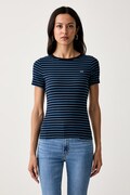 Levi's kratka majica ženska bombažna z elastanom HAYES mornarsko modra 001J3