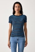 Levi's kratka majica ženska bombažna z elastanom HAYES mornarsko modra 001J3