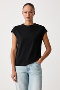 United Colors of Benetton kratka majica ženska z viskozo črna 3S0ED10DC