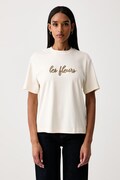 United Colors of Benetton T-shirt damski bawełniany beżowy 3WRAD10DD