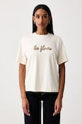 United Colors of Benetton T-shirt damski bawełniany beżowy 3WRAD10DD
