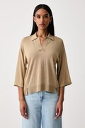 United Colors of Benetton camicetta da donna con viscosa gialla liscia 13I8D301P