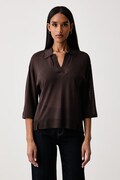 United Colors of Benetton camicetta da donna con viscosa marrone liscia 13I8D301P