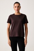 United Colors of Benetton T-shirt damski bawełniany brązowy 3DCJD10DM