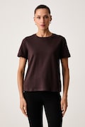 United Colors of Benetton T-shirt damski bawełniany brązowy 3DCJD10DM