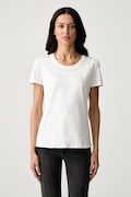 Fracomina T-shirt damski bawełniany z elastanem beżowy FR26WT3004J401G1
