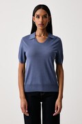 United Colors of Benetton πόλο γυναικείο με lyocell μπλε 1UPXD301U