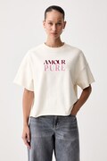 United Colors of Benetton T-shirt damski bawełniany z elastanem beżowy 3245D10DE