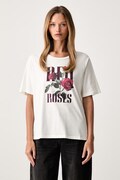 Liu Jo T-shirt damski bawełniany beżowy TF6243 JS923