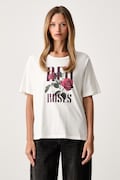 Liu Jo T-shirt damski bawełniany beżowy TF6243 JS923
