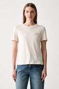Liu Jo T-shirt damski bawełniany beżowy WF6348 J6308