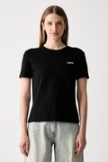 Liu Jo T-shirt damski bawełniany czarny WF6348 J6308