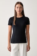Trussardi tričko dámské s bavlnou námořnické modré G0266000325N