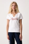 adidas Originals T-shirt damski z bawełną biały LE8330