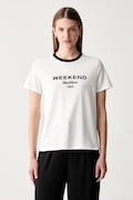 Weekend Max Mara T-shirt damski bawełniany WKDEDISON biały 2625976041600