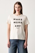Weekend Max Mara T-shirt damski bawełniany WKDEDISON beżowy 2625976041600